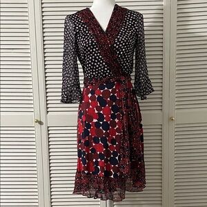 Diane von Furstenberg DVF Nieves Scarf Wrap Dress Size 8